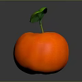 Bright Juicy Orange with Fresh Green Leaf as Daily Household Healthy Fruit