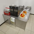 Modern Kitchen Appliances Setup With Stainless Steel Countertop Coffee Machine And Toaster