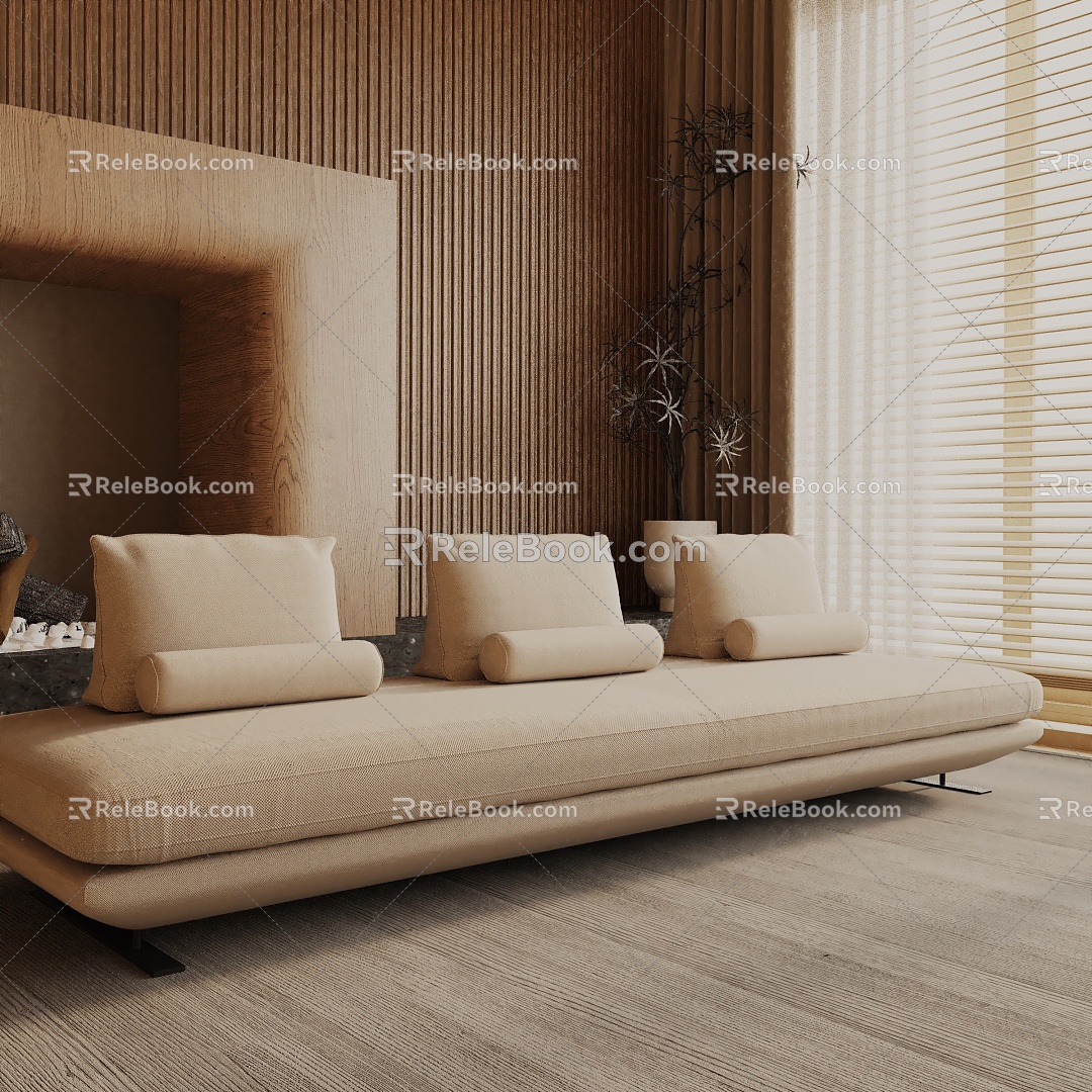 Three-seat sofa 3d model