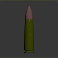 Sleek Isolated Bullet With Green Casing And Pink Tip Reflection On Dark Background