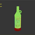 Green Glass Bottle With Red Cap Green Handle And Bahama Windmill Label