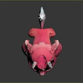 Cute Pink Horned Game and Movie Character With Big Eyes And Gradient Fur