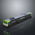 EURORAIL Railway Train With Black Gray Body Green Front And Exterior Logo Design