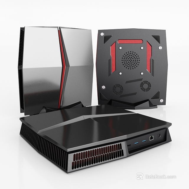 Projection Monitoring Devices Modern Design Metal Casing Red Accents Cooling Vents And Ports 3d model 