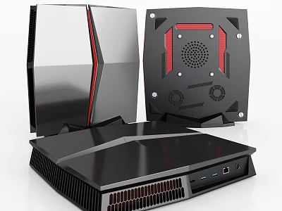 Projection Monitoring Devices Modern Design Metal Casing Red Accents Cooling Vents And Ports 3d model