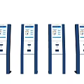 Multiple Modern Public Self Service Kiosks For Public Facility Services 3d model