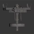 Futuristic Sci Fi Platform Structure With Extended Sections Central Dome And Support Pillars