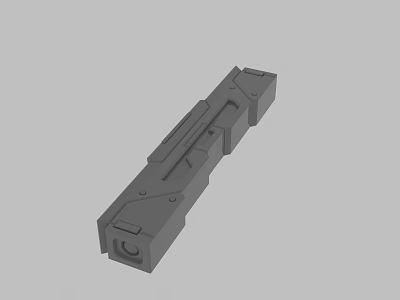 Gray Industrial Part With Detailed Structural Grooves And Mechanical Components 3d model