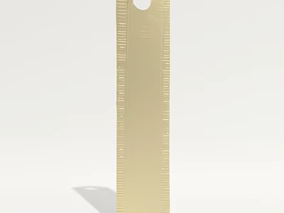 Golden Metal Ruler With Measurement Gradations And Hanging Hole Design 3d model