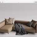 Modern corner sofa multiplayer sofa 3d model