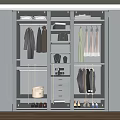 Modern Wardrobe Interior Design With Hanging Clothes Drawers Shoes Accessories And Lighting
