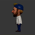 3D Cartoon Bearded Man Wearing Blue Cap White Shirt Blue Pants And Red Shoes