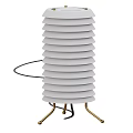 Modern Floor Lamp With Spiral White Shade And Gold Metal Stand