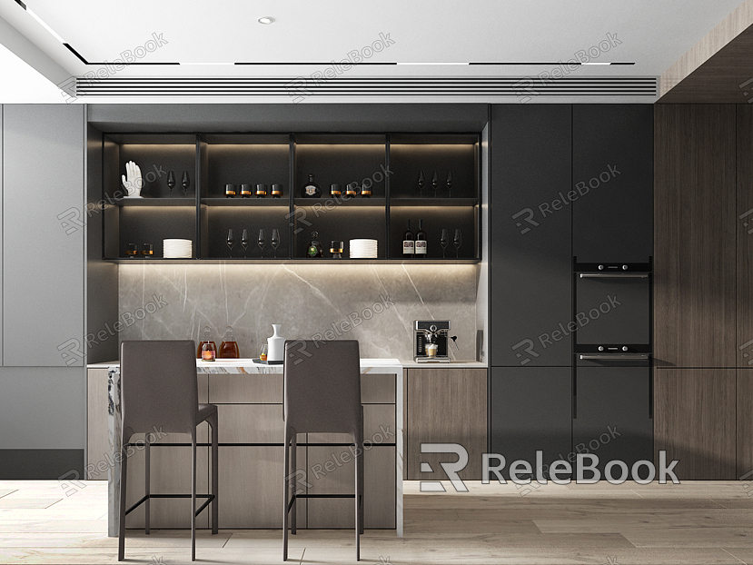 Modern Kitchen Fashion Western Kitchen Kitchen Cabinet Bar model