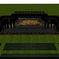 Fourth Session Dream Building Road Opening Ceremony Stage With Yellow Light Beams And Flower Design