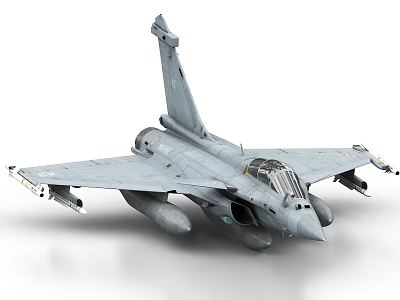 Military Gray Fighter Jet Featuring Detailed Cockpit And Attached Weapons On 3d model