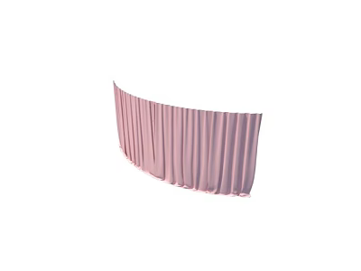 Beautiful Pink Curved Curtain With Soft Fabric For Elegant Room Decor 3d model