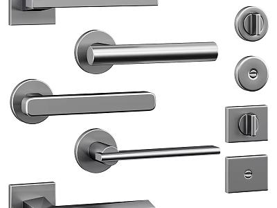 Modern Stainless Steel Door Handles And Lock Sets For Home Hardware Design 3d model