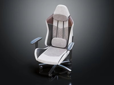 Ergonomic Office Chair With Padded Backrest Adjustable Armrests Wheeled Base And Neutral Tones Design 3d model
