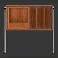 Modern Orange Wooden Side Table With Metal Legs And Storage Compartments