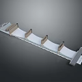 Industrial Conveyor Belt Structure With Support Pillars And Metal Frame