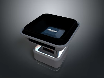 Modern Computer Monitor Stand With Lenovo Logo Sleek Base And LED Light Accent 3d model