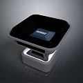 Modern Computer Monitor Stand With Lenovo Logo Sleek Base And LED Light Accent