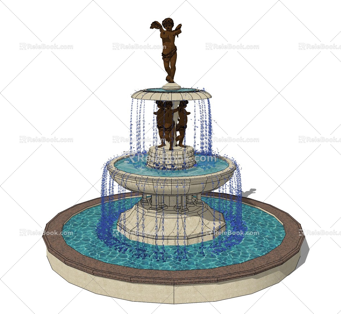 Jianou Fountain Landscape Entrance Waterscape model