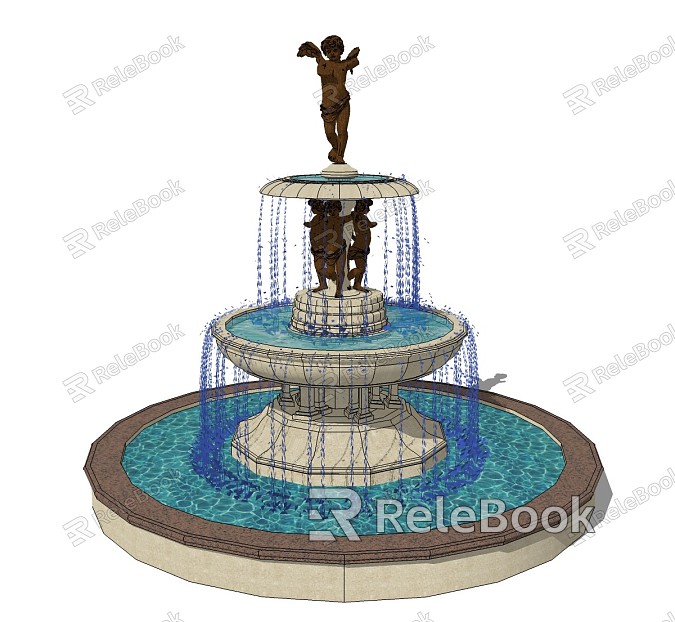 Jianou Fountain Landscape Entrance Waterscape model