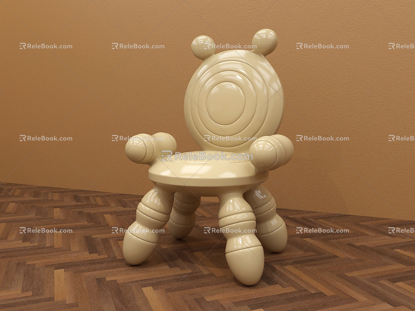 Single Chair Children's Chair Stool Cute Casual Chair Seat Cream Style model