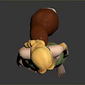 Game And Movie Female 3D Character Wearing Green Leaf Dress With Yellow Headpiece And Sleeves