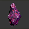Natural Wood and Stone Material with Unique Purple Crackled Texture and Artistic Surface Design
