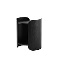 Minimalist Black Wooden Side Table With Sleek Design And Lower Shelf
