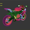 Red and White Sports Motorcycle with Sleek Aerodynamic Body Black Seat and Red Wheels