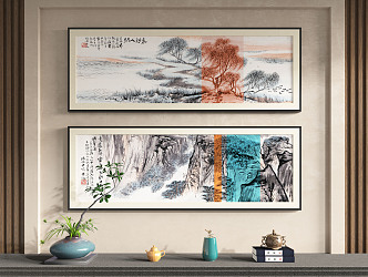 New Chinese Landscape Painting Decorative Painting 3d model