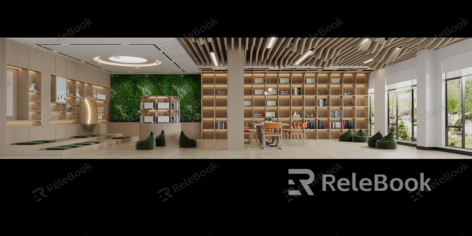 Modern Book Bar Reading Leisure Area Book Bar model