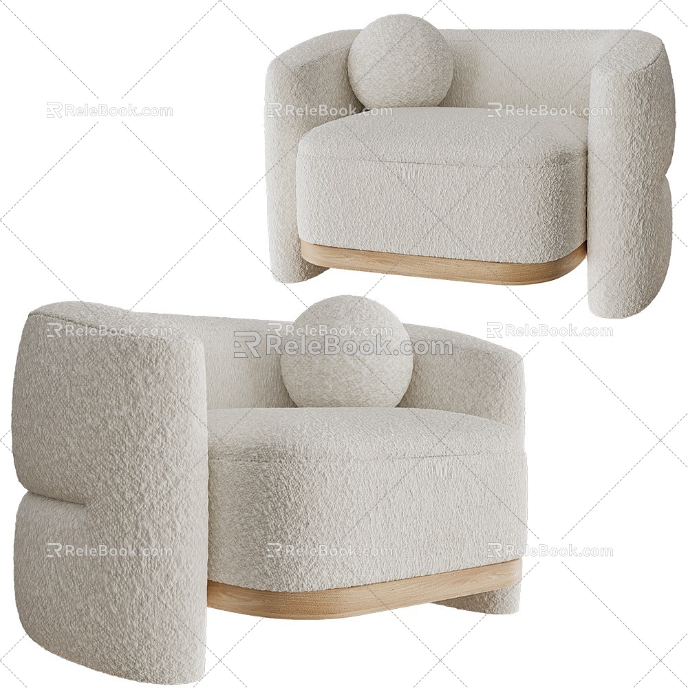 Quiet single sofa 3d model