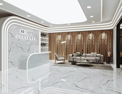 Modern Front Office Reception 3d model