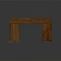 Traditional Wooden Writing Desk With Red Carved Top And Classic Sturdy Legs Design