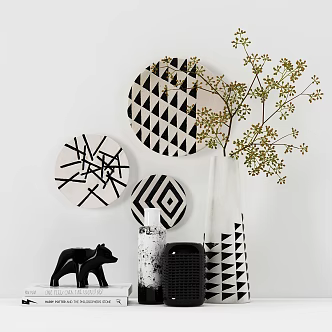 Nordic Decorations Simple Furnishings Combination Vase Wall Decoration 3d model