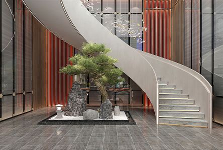 New Chinese-style revolving staircase 3d model