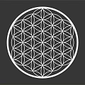 White Circular Decorative Ornament Set With Flower of Life Geometric Design for Home Decor