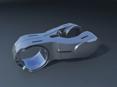 Silver Metal Mechanical Component With Sleek Curved Design And Smooth Surface 3d model