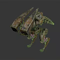 Rusty Mechanical Character And Robotic Creature With Worn Metal Structure 3d model