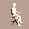 Ergonomic Office Chair With Swivel Function Armrests And Wheel Base Design 3d model