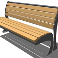 Modern Landscape Bench With Wooden Slats And Metal Frame Design