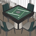 Modern Mahjong Table and Chair Mahjong Table and Chair Combination 3d model