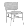 Modern Wooden Frame Chair With Gray Fabric Upholstered Seat And Backrest