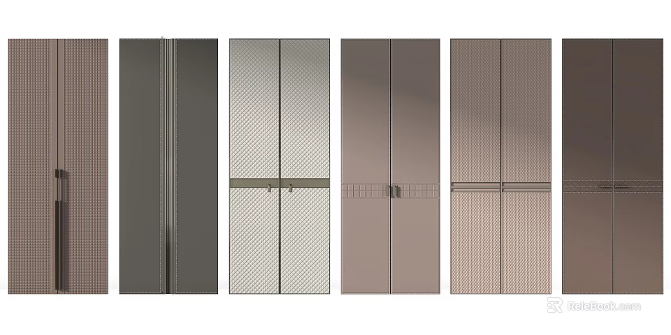 Modern Wardrobe Doors With Textured Patterns And Multiple Color Options 3d model 