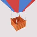 Red and Blue Striped Hot Air Balloon and White Airship with Your Phone HEL Logo